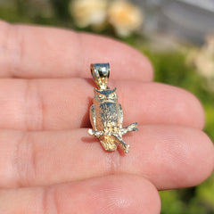 10K, 14K or 18K Gold Owl Pendant
