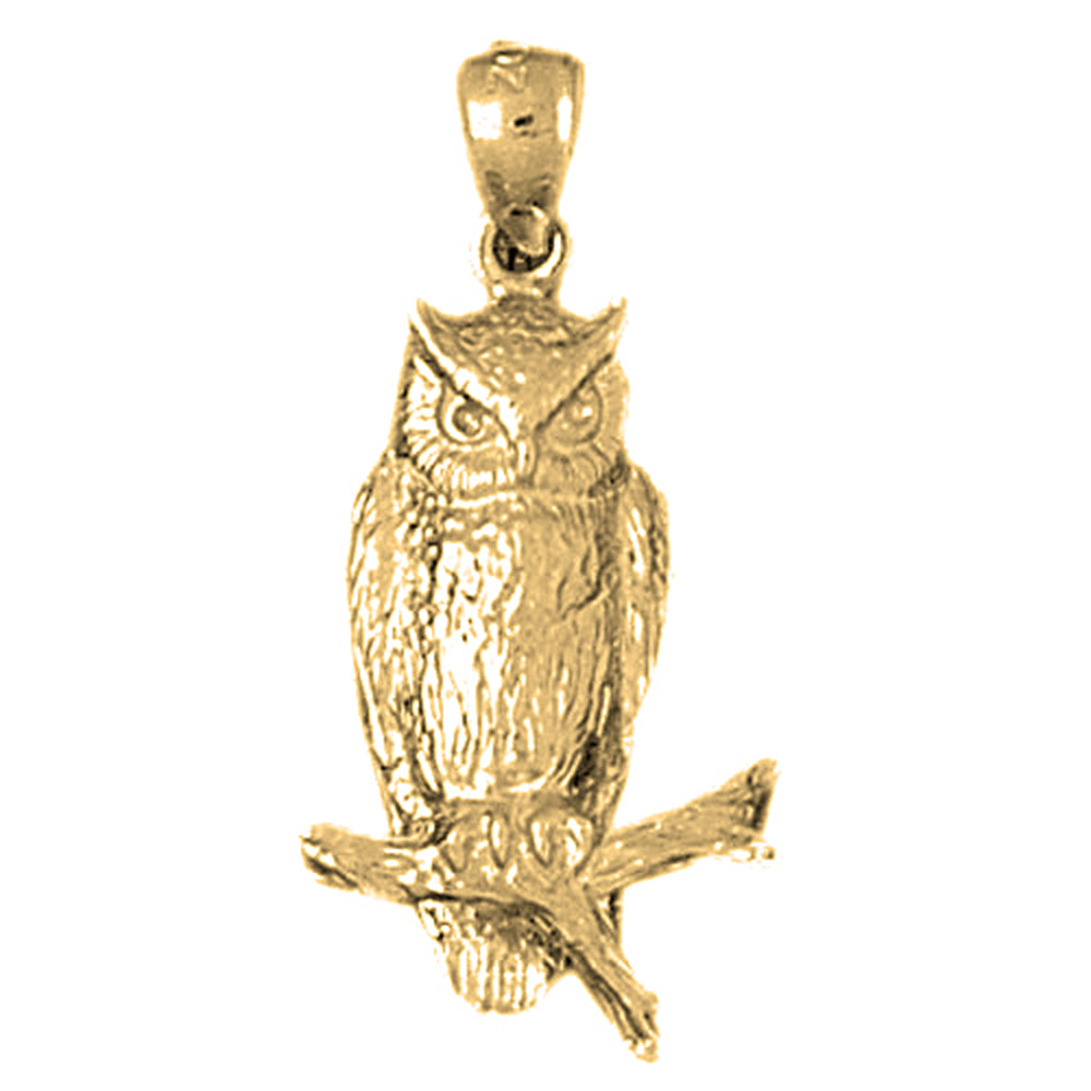 10K, 14K or 18K Gold Owl Pendant