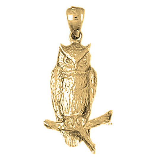 10K, 14K or 18K Gold Owl Pendant