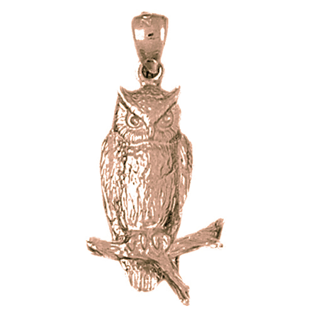 10K, 14K or 18K Gold Owl Pendant