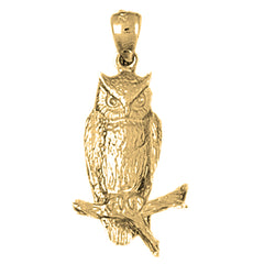 10K, 14K or 18K Gold Owl Pendant