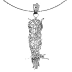 Colgante de Búho de Oro de 10K, 14K o 18K