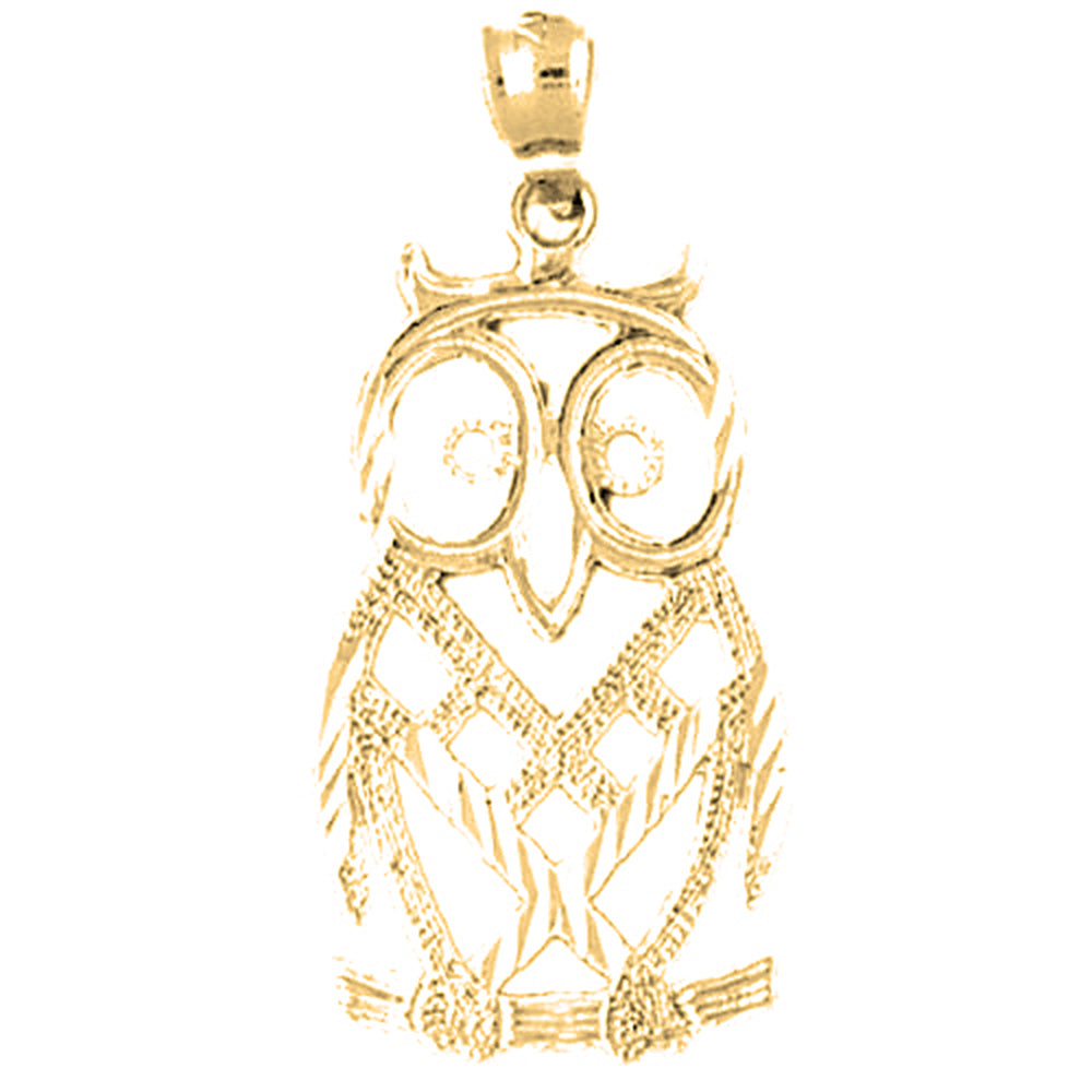 10K, 14K or 18K Gold Owl Pendant