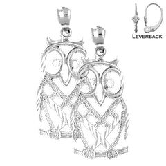 14K or 18K Gold Owl Earrings