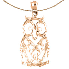 10K, 14K or 18K Gold Owl Pendant