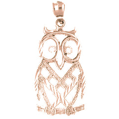 10K, 14K or 18K Gold Owl Pendant