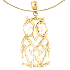 10K, 14K or 18K Gold Owl Pendant