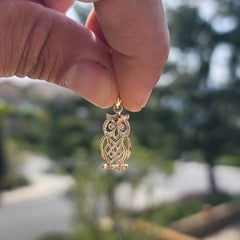 14K or 18K Gold Owl Pendant