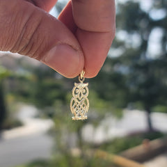 14K or 18K Gold Owl Pendant