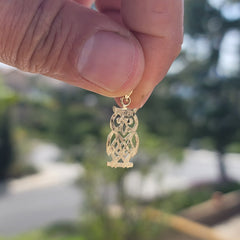 14K or 18K Gold Owl Pendant
