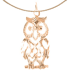 14K or 18K Gold Owl Pendant