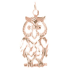 14K or 18K Gold Owl Pendant