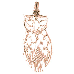 14K or 18K Gold Owl Pendant