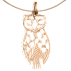 14K or 18K Gold Owl Pendant