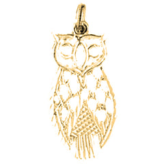 14K or 18K Gold Owl Pendant