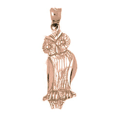 14K or 18K Gold Owl Pendant