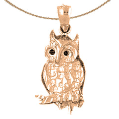10K, 14K or 18K Gold Owl Pendant