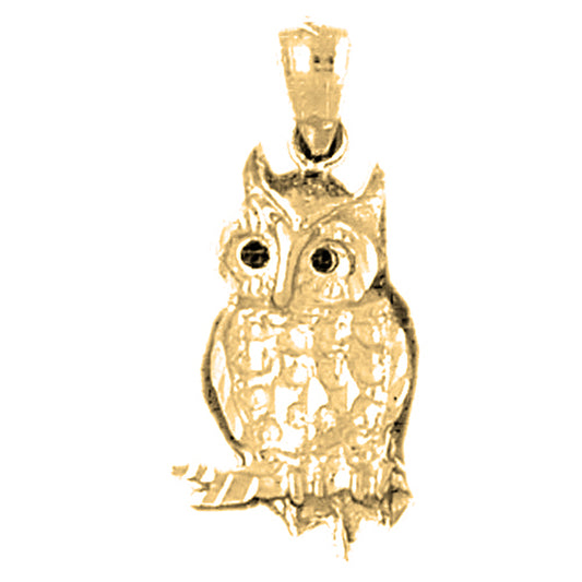 10K, 14K or 18K Gold Owl Pendant