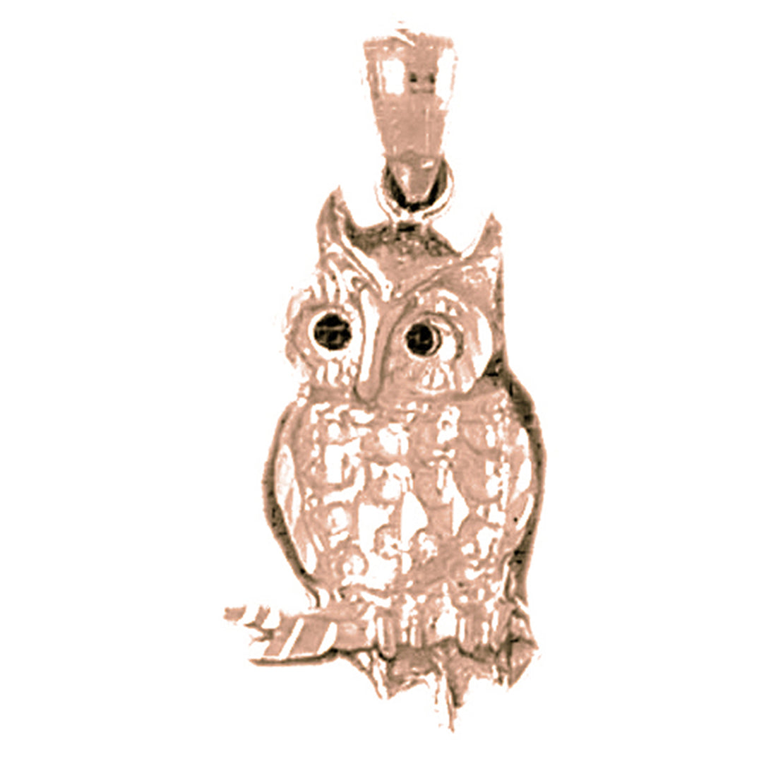 10K, 14K or 18K Gold Owl Pendant