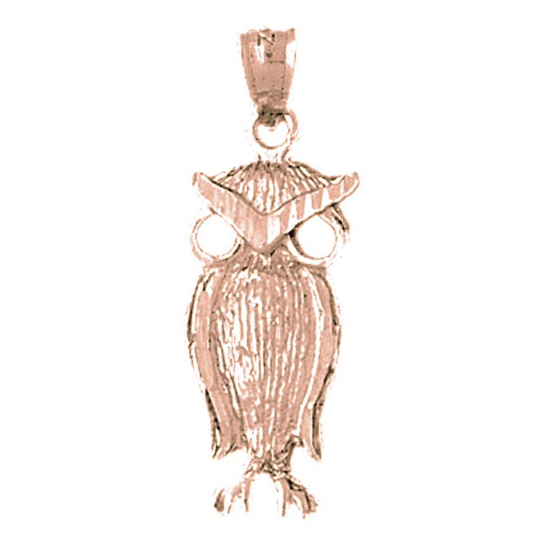 14K or 18K Gold Owl Pendant