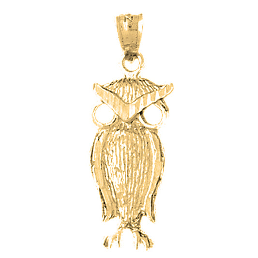 14K or 18K Gold Owl Pendant