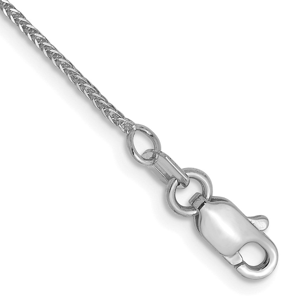 14K White Gold .8mm Diamond-cut Quadra Wheat Chain
