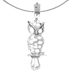 10K, 14K or 18K Gold Owl Pendant