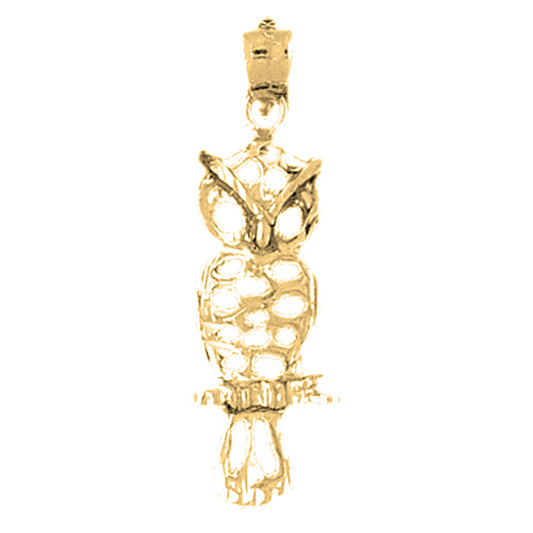 10K, 14K or 18K Gold Owl Pendant