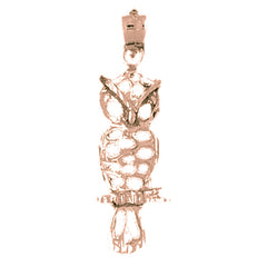 10K, 14K or 18K Gold Owl Pendant