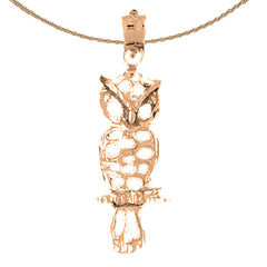 10K, 14K or 18K Gold Owl Pendant
