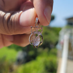 10K, 14K or 18K Gold Owl Pendant
