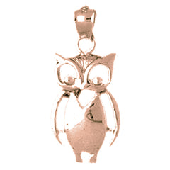 10K, 14K or 18K Gold Owl Pendant