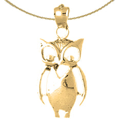 10K, 14K or 18K Gold Owl Pendant