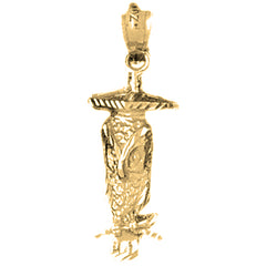 10K, 14K or 18K Gold Owl Pendant