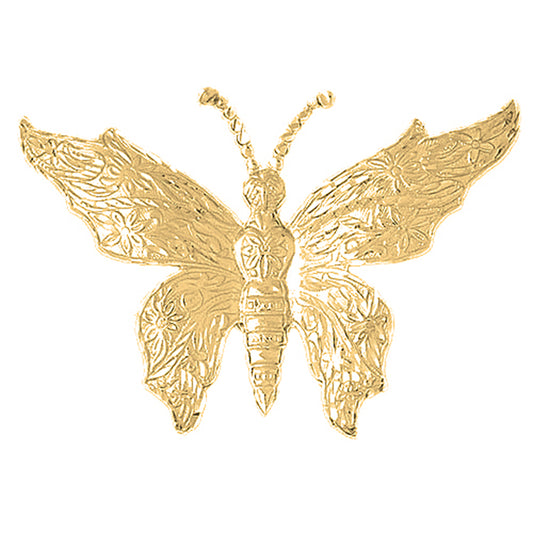 10K, 14K or 18K Gold Butterflies Pendant