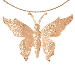 Schmetterlingsanhänger aus 10 Karat, 14 Karat oder 18 Karat Gold