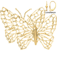 14K or 18K Gold Butterflies Earrings