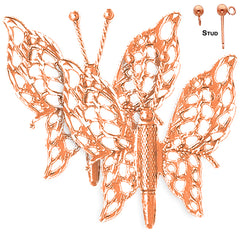 14K or 18K Gold Butterflies Earrings