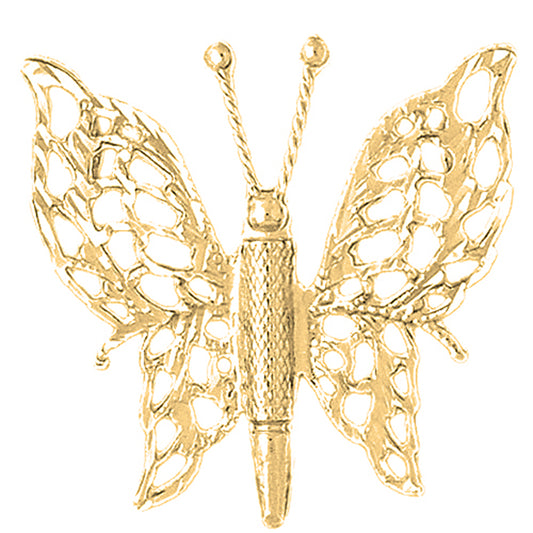 10K, 14K or 18K Gold Butterflies Pendant
