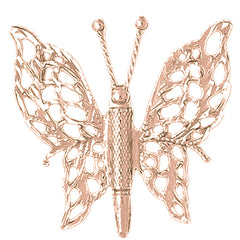 10K, 14K or 18K Gold Butterflies Pendant