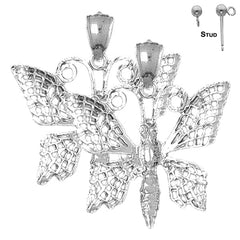 14K or 18K Gold Butterflies Earrings