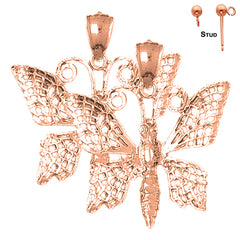 14K or 18K Gold Butterflies Earrings