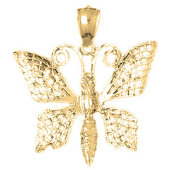 10K, 14K or 18K Gold Butterflies Pendant
