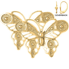 14K or 18K Gold Butterflies Earrings