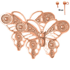 14K or 18K Gold Butterflies Earrings