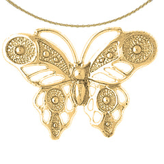 10K, 14K or 18K Gold Butterflies Pendant