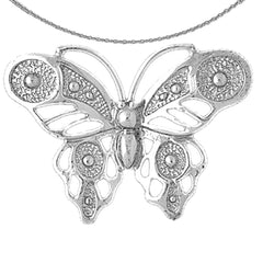 10K, 14K or 18K Gold Butterflies Pendant