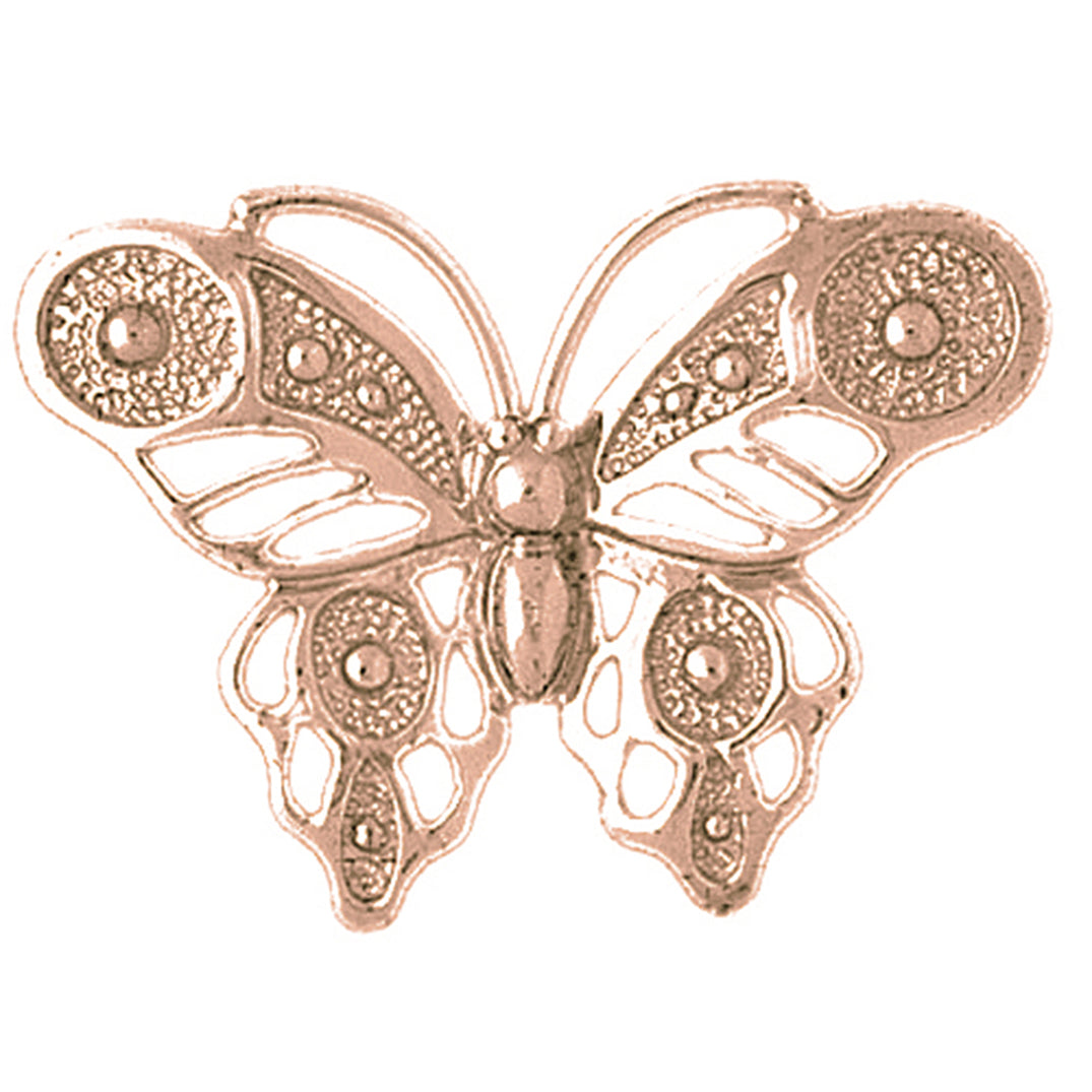 10K, 14K or 18K Gold Butterflies Pendant