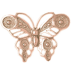 10K, 14K or 18K Gold Butterflies Pendant