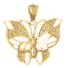10K, 14K or 18K Gold Butterflies Pendant